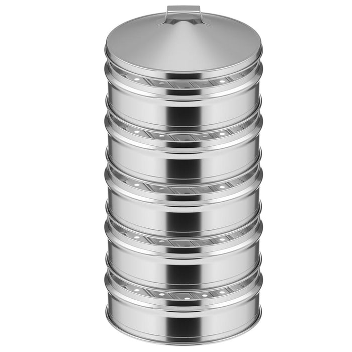 SOGA 5 Tier 25cm Stainless Steel Steamers With Lid Work inside of Basket Pot Steamers