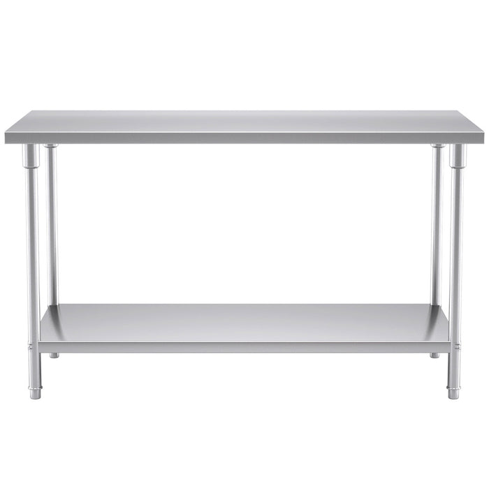 SOGA 150*70*85cm Commercial Catering Kitchen Stainless Steel Prep Work Bench