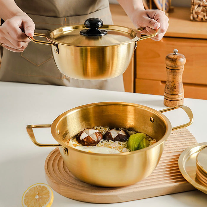 Soga 16cm Ramen Pot in Vibrant Yellow Crafted from Durable with Lid Kichen essential