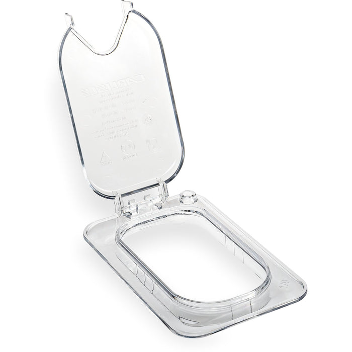 10339Z07 Carlisle StorPlus EZ Access Clear Polycarbonate 1/9 Hinged Lid with Handle, Single Notched 110mm x 175mm x 28mm - Pack of 6 - Pack Price