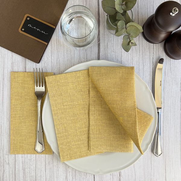 Bionap  Napkin Airlaid 40x40 GT Fabric Amber x800 (16x50) Compostable Box of 800