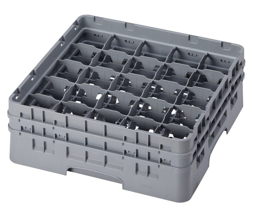 CAMBRO 25 Comp Glass Rack - 2 Ext - Gray