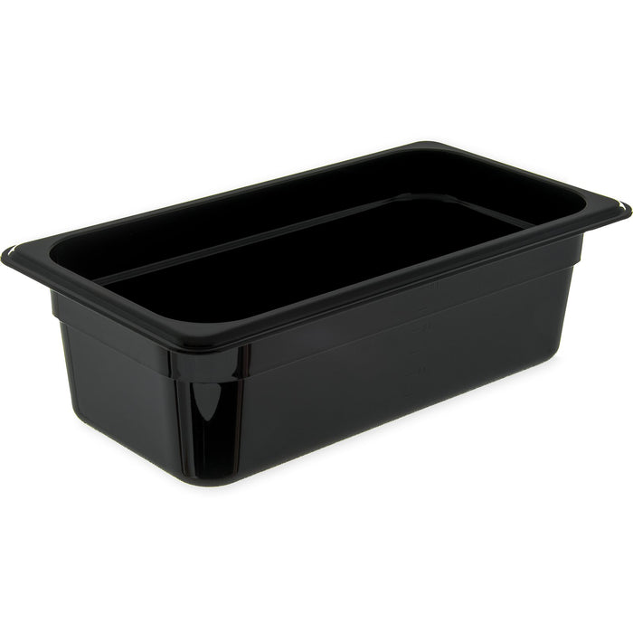 3066103 Carlisle StorPlus Black Polycarbonate 1/3 Food Pan 3.6L Capacity 324mm x 175mm x 100mm - Pack of 6 - Pack Price