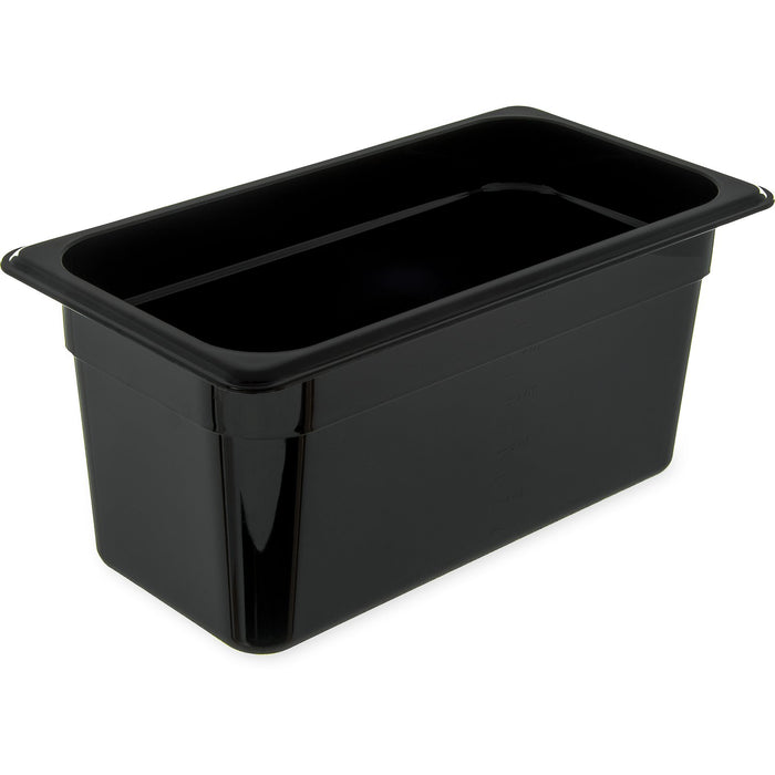3066203 Carlisle StorPlus Black Polycarbonate 1/3 Food Pan 5.3L Capacity 324mm x 175mm x 150mm - Pack of 6 - Pack Price