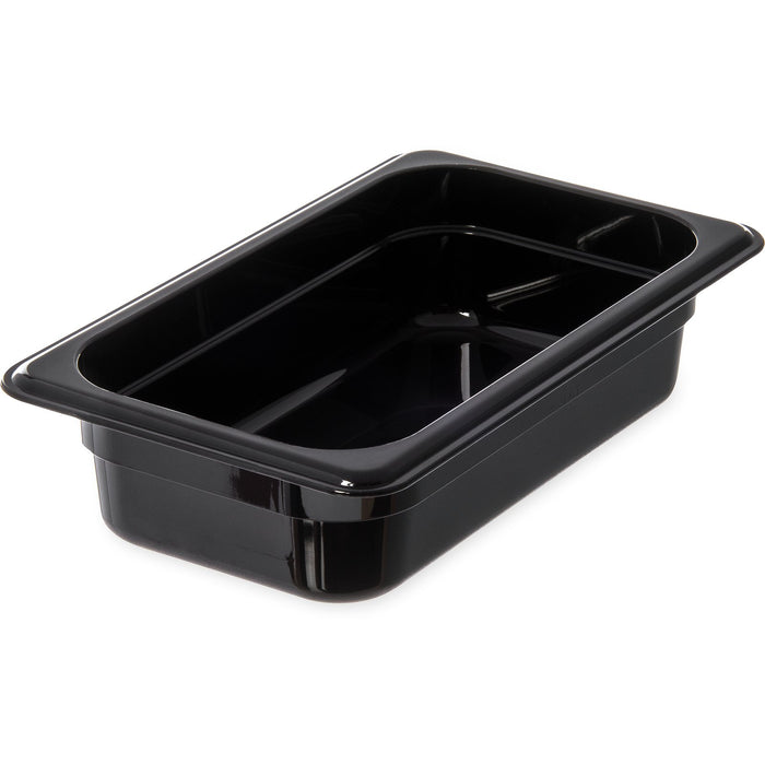 3068003 Carlisle StorPlus Black Polycarbonate 1/4 Food Pan 1.8L Capacity 162mm x 264mm x 65mm - Pack of 6 - Pack Price