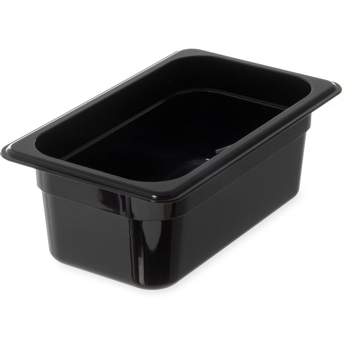 3068103 Carlisle StorPlus Black Polycarbonate 1/4 Food Pan 2.7L Capacity 162mm x 264mm x 100mm - Pack of 6 - Pack Price