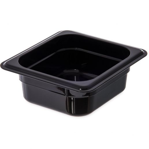 3068303 Carlisle StorPlus Black Polycarbonate 1/6 Food Pan 0.95L Capacity 137mm x 151mm x 65mm - Pack of 6 - Pack Price
