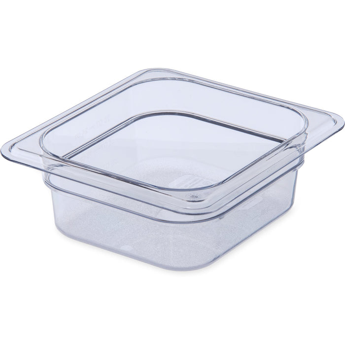 3068307 Carlisle Clear Polycarbonate 1/6 Food Pan 0.95L Capacity 137mm x 151mm x 65mm - Pack of 6 - Pack Price