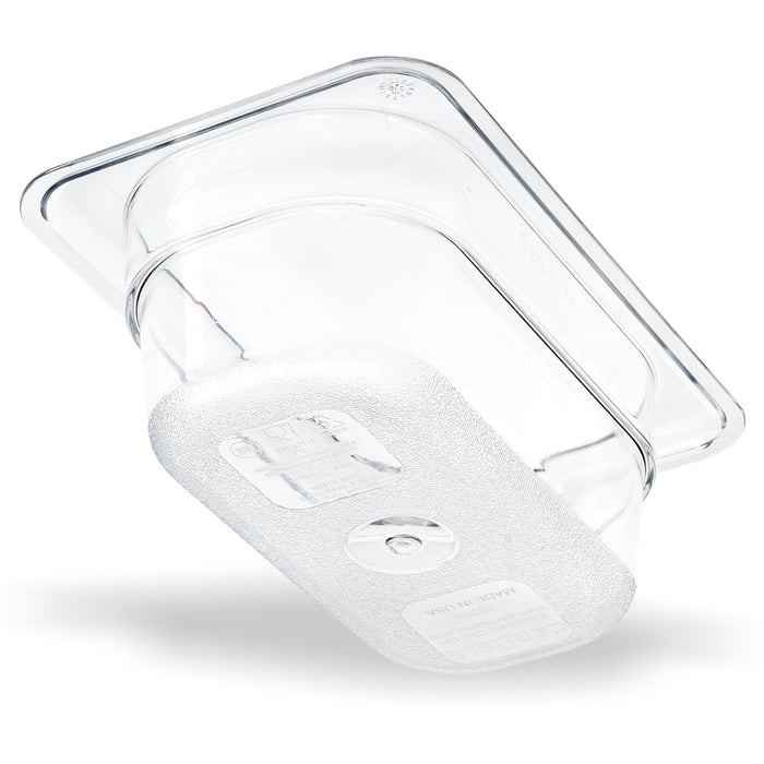 3068607 Carlisle Clear Polycarbonate 1/9 Food Pan 0.68L Capacity 108mm x 175mm x 65mm - Pack of 6 - Pack Price