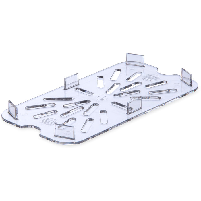 3069507 Carlisle StorPlus Clear Polycarbonate 1/4 Drain Shelf 107mm x 206mm x 14mm - Pack of 6 - Pack Price