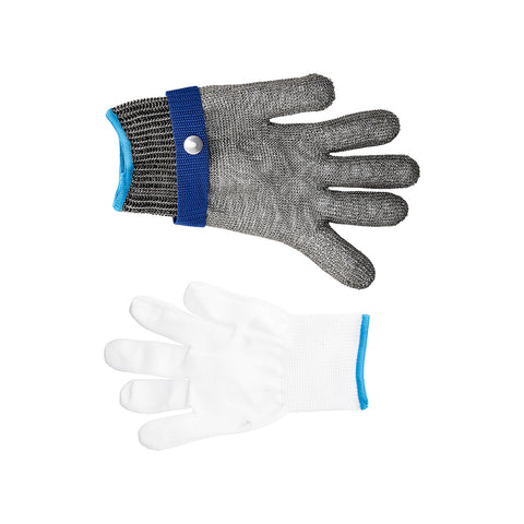 CHEF INOX CHAIN MESH GLOVE WRIST LENGTH 18/10 SIZE LARGE