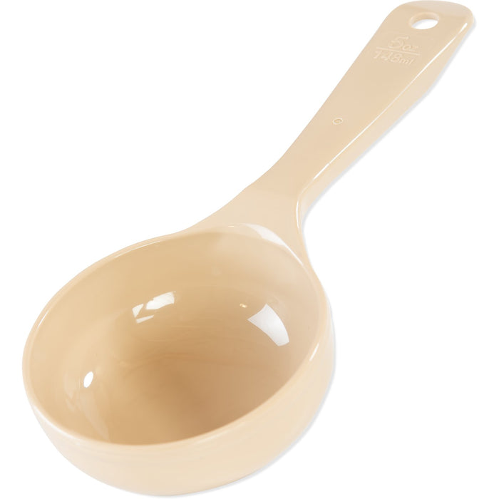 493306 Carlisle Measure Miser Beige Measuring solid spoon with short handle 150mL Capacity - Pack of 12 - Pack Price