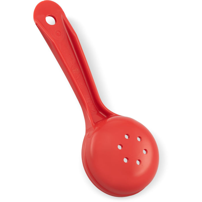 496205 Carlisle Measure Miser Red Measuring Perforated spoon with short handle 60mL Capacity - Pack of 12 - Pack Price