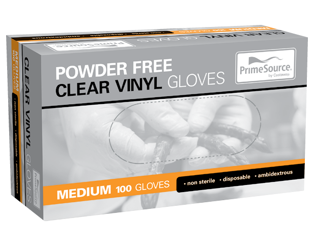 PrimeSource® Vinyl Glove - Medium | Powder-Free | Clear