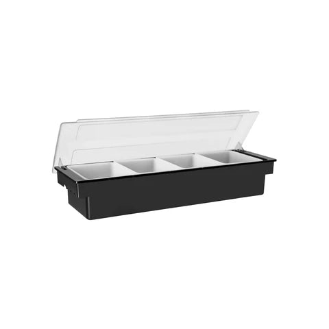 Jiwins Condiment Holder 4-Compartment Black 500x160x90mm