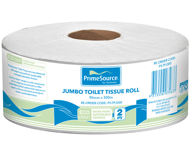 PrimeSource Eco-Clean® 2 Ply Toilet Tissue, Jumbo Roll PS-TPJ300