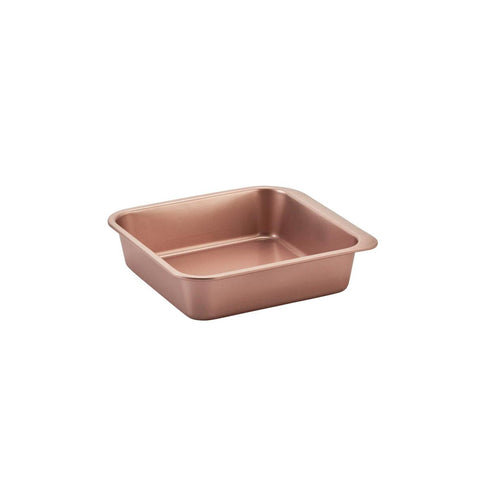 WILTSHIRE CAKE PAN-STACKABLE SQUARE ROSE GOLD 205x205x50mm