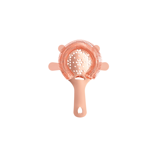 ZANZI 4 PRONG HAWTHORN STRAINER w/FLAT HDL ROSE GOLD 110mm