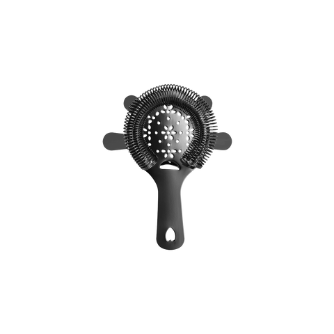 ZANZI 4 PRONG HAWTHORN STRAINER w/FLAT HDL GUN METAL 110mm