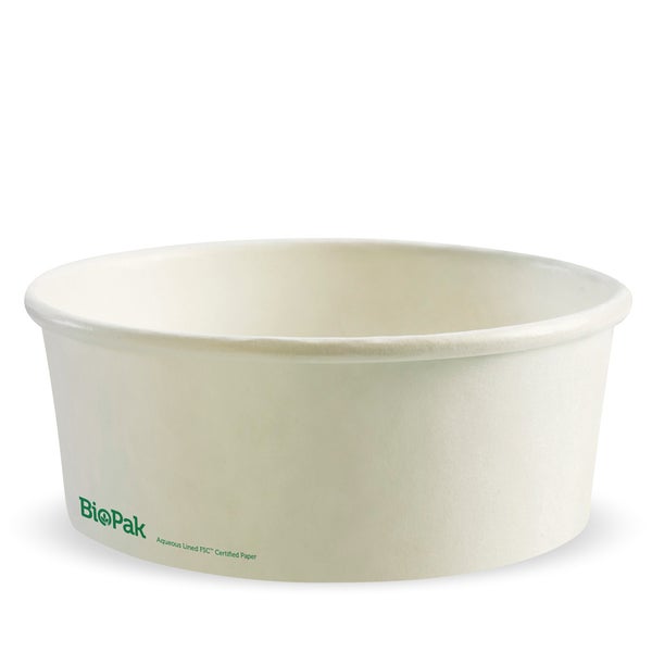 BIOPAK 1,300ml Extra Large White BioBowl 200 Units