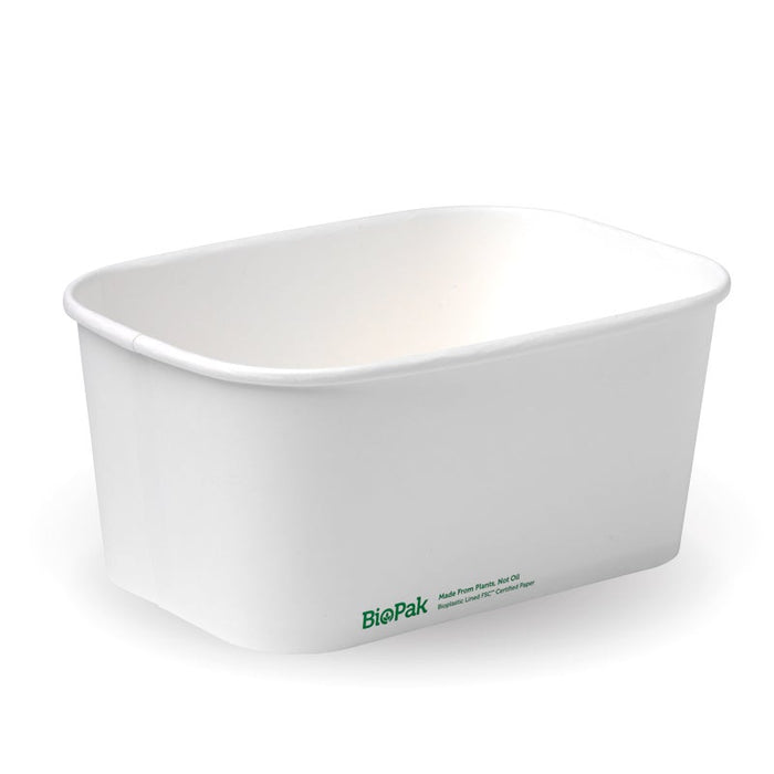 BIOPAK 1,000ml White BioBoard Takeaway Base  300 Units