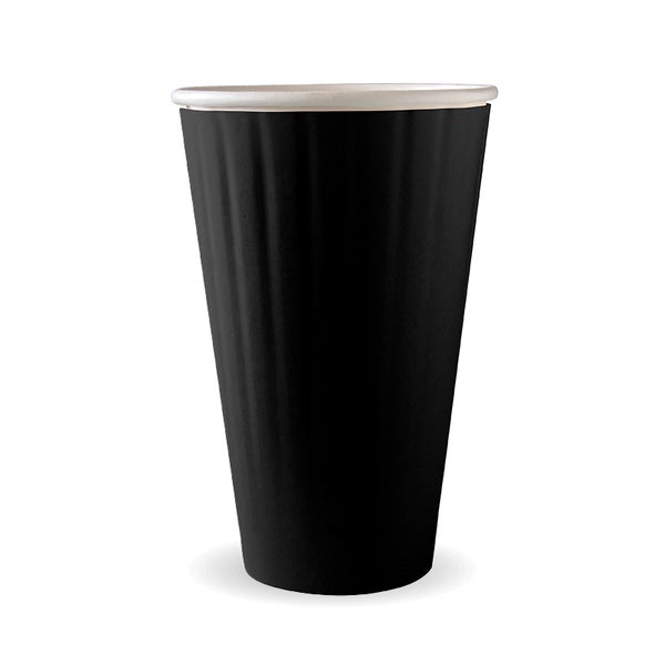 Biopak 460ml / 16oz (90mm) Black Double Wall BioCup 600 Units