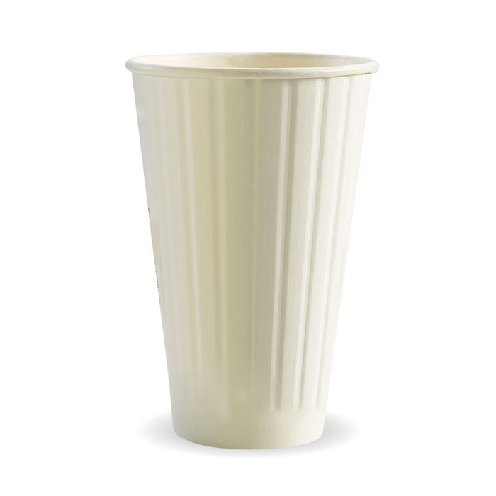 Biopak 460ml / 16oz (90mm) White Double Wall BioCup 600 Units