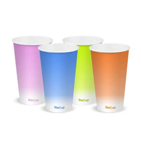 BioPack 650ml / 22oz (90mm) Coloured Cold Paper BioCup 1000 units