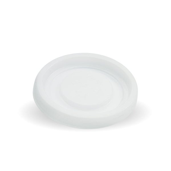 BIOPAK 63mm / 4oz White PS No Hole BioCup Lid 1000 Units