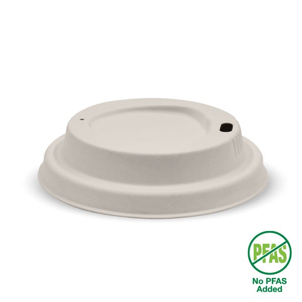 BIOPAK 80mm Small Natural Plant Fibre BioCup Lid 1000 Units