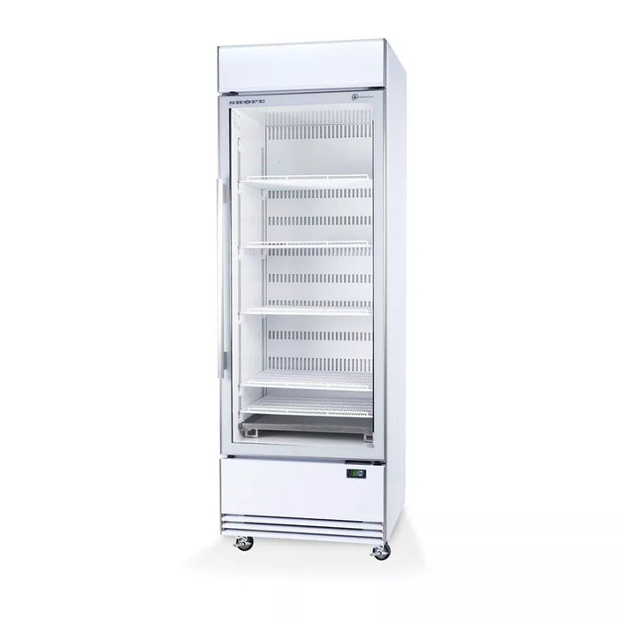 Skope ActiveCore Upright Fridge Bottom Mount 1 Glass 1 Door Lit Sign BME600N-AC.