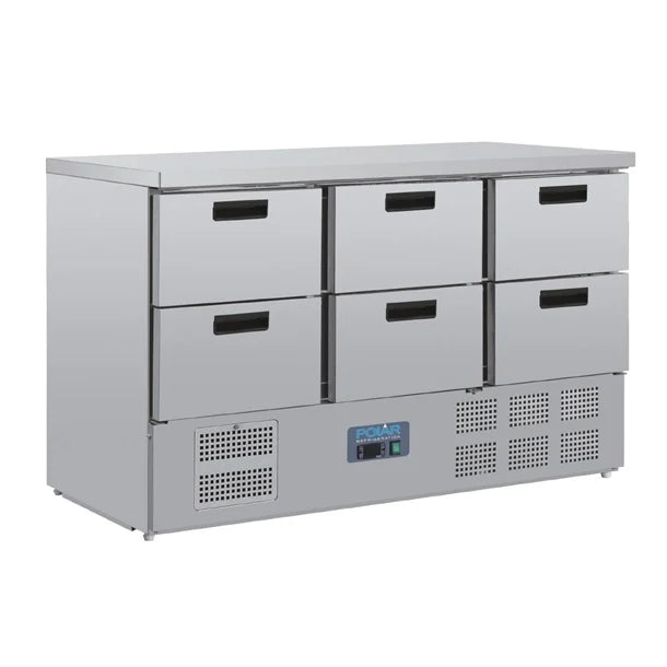 Polar G-Series Refrigerated Prep Counter Six Drawer GH226-A