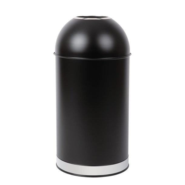 Bolero Steel Bullet Bin with Open Lid (Black) - 40Ltr CW954