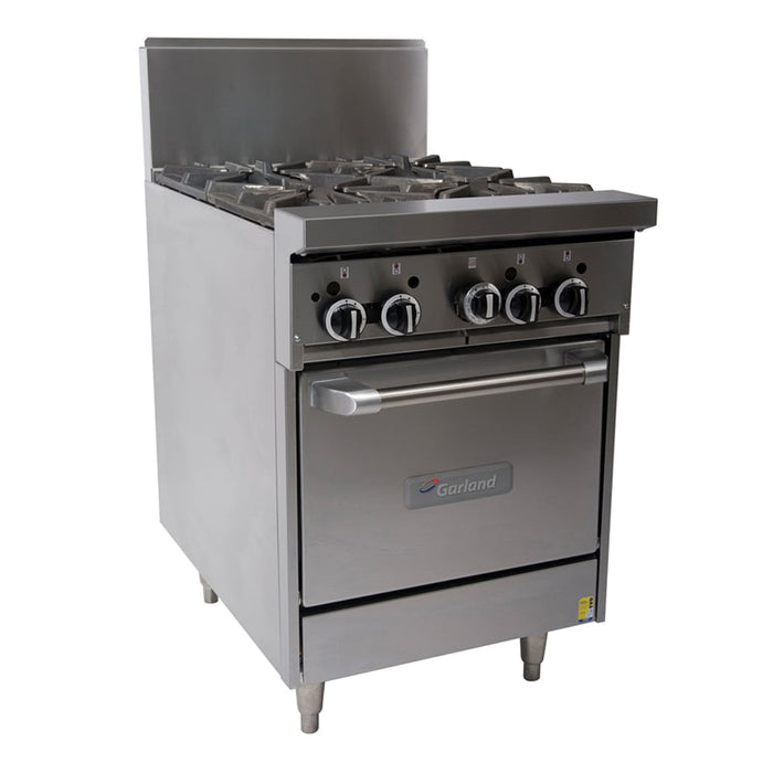 Garland Restaurant Range 600mm Wide 4 Open Burner w Oven Nat Gas GF24-4L