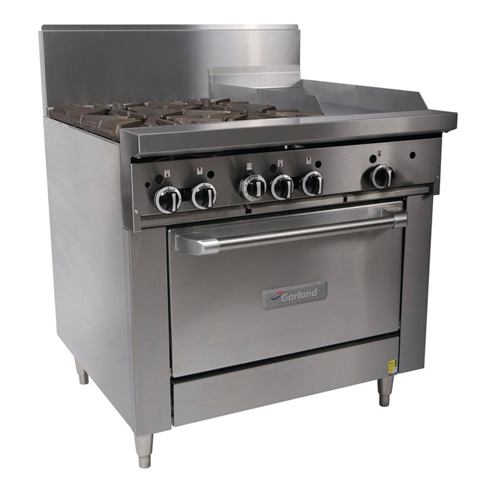 Garland Restaurant Range 900mm Wide 4 Burner 300mm Griddle w Oven GF36-4G12R