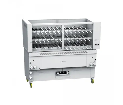 Gresilva GR40 Horizontal Multifuction Gas Rodizio Grill on base - Grilling area 1496mm x 478mm - 40 Rotating Spits. GRE.R40.A10