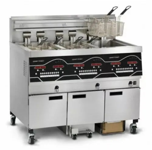 Henny Penny Triple Well Open Fryer with Fully Programmable Control System and Press Button Integrated Filtering Technology EEG 243-FFF.