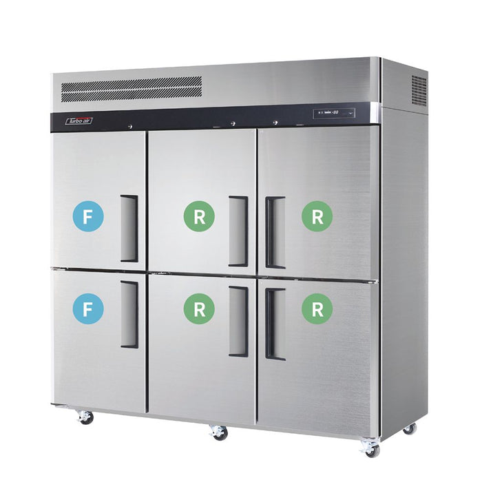 Turbo Air 4 half door Fridge 2 half door Freezer  KRF65-6-N(HC)