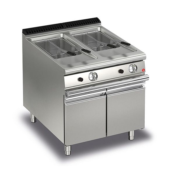 BARON 15+15L Double Basin Gas Deep Fryer With Piezo Ignition