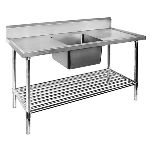 Modular Single Centre Sink Bench & Pot Undershelf SSB7-1500CA.