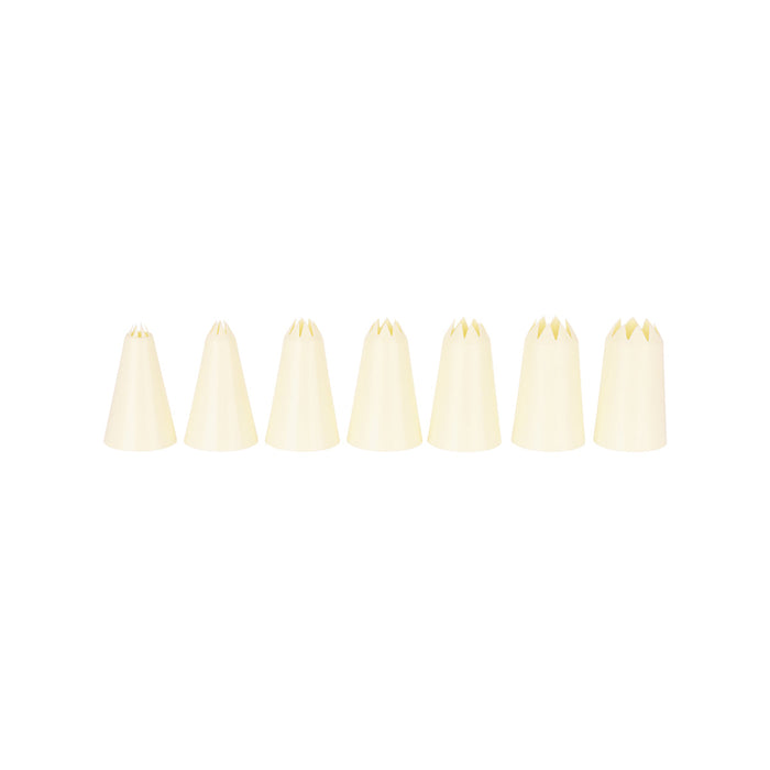 CHEF INOX THERMO DECORATING TUBE SET 7pc STAR 3mm-15mm WHITE 00720-7S