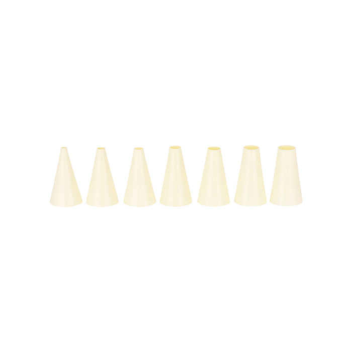 CHEF INOX THERMO DECORATING TUBE SET 7pc PLAIN 3mm-15mm WHITE 00740-7P