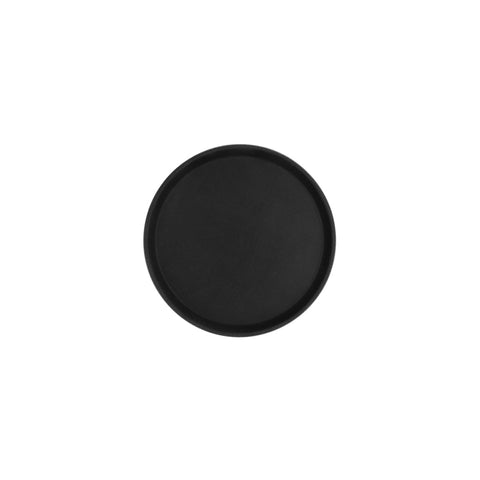 CHEF INOX ROUND TRAY NON SLIP FIBREGLASS 400mm BLACK