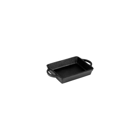 CHEF INOX MINI RECT SKILLET w/HDLS CAST IRON 150x120mm