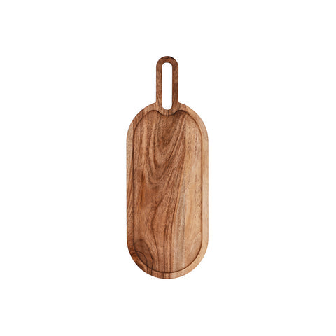 CHEF INOX SERVE RECT PADDLE BOARD w/RNDED HDL 380x140x15mm