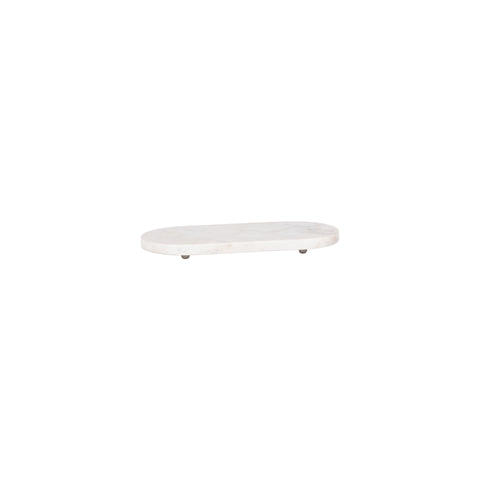CHEF INOX SERVE OVAL BOARD MARBLE w/IRON BALL FEET 365x170mm