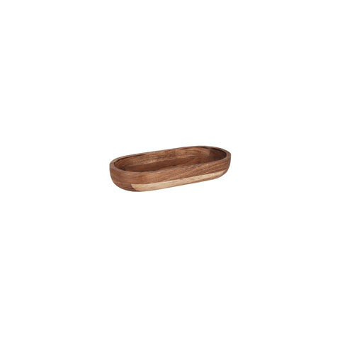 CHEF INOX SERVE OVAL BOWL ACACIA 350x160x60mm Box size 2