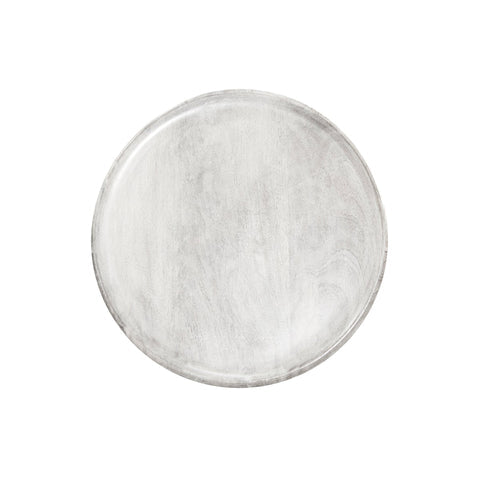 CHEF INOX ROUND SERVING BOARD MANGOWOOD 300x15mm WHITE