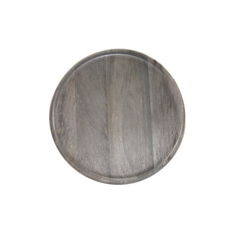 CHEF INOX RND SERVING BOARD MANGOWOOD 300x15mm GREY