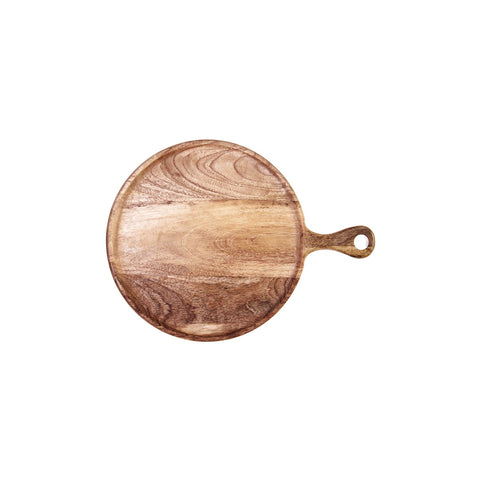 CHEF INOX RND SERVING BOARD w/HDL MANGOWOOD 250x350x15mm NAT